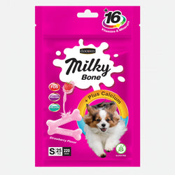 Goodies Dog Treats Milky Bone Calcium Plus Strawberry Small 25 Pcs