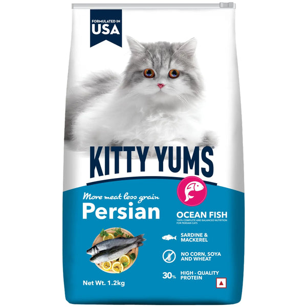 Kitty Yums Persian Ocean Fish Adult Dry Cat Food 1.2 kg