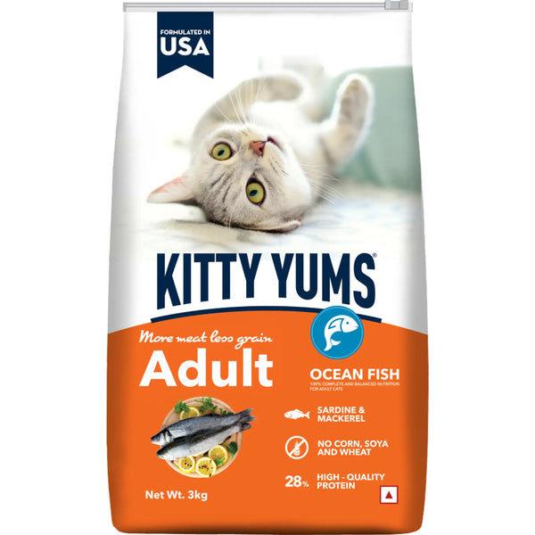 Kitty Yums Adult (+1 Year) Dry Cat Food Ocean Fish 3 kg