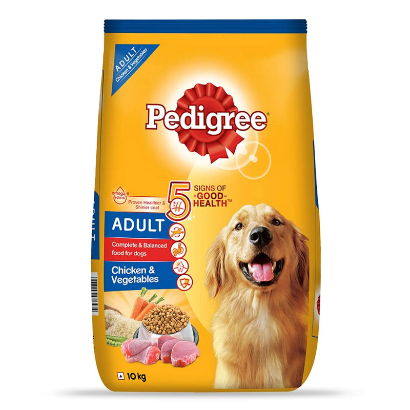 Pedigree Adult Dry Dog Food- Chicken & Vegetables, 10 Kg Pack