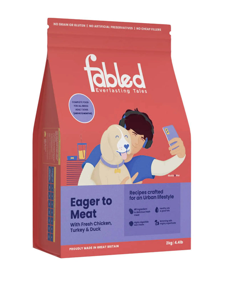 Fabled Eager to Meat With Chicken, Turkey & Duck Adult Dog Food 2 kg